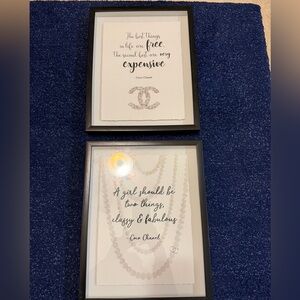 2 Fashion Phrase Framed Floater Canvas Wall Art Pictures Message By Coco Channel